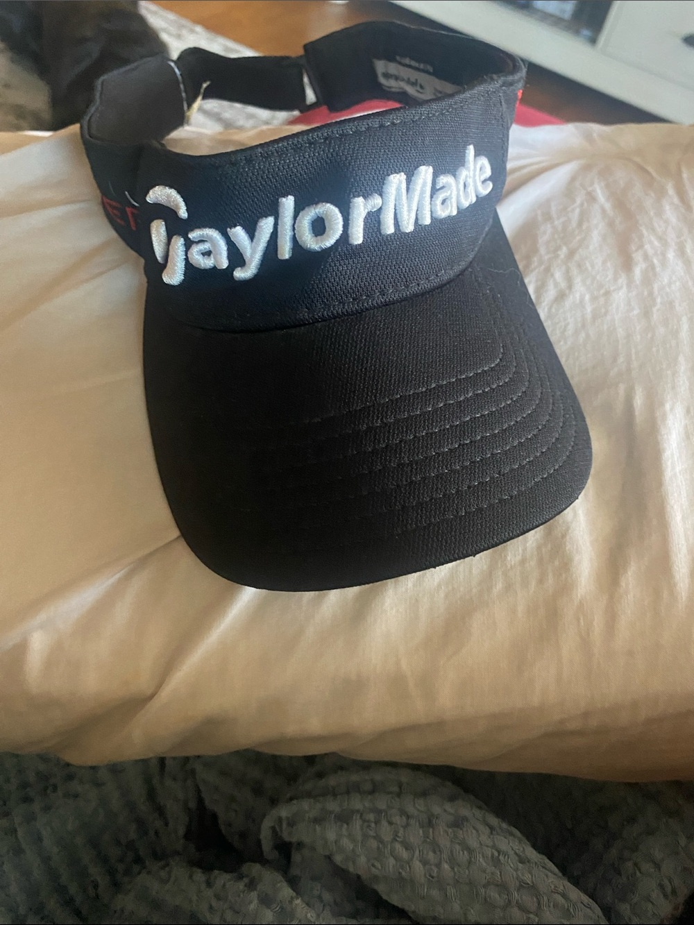 TaylorMade Black Golf Visor with White Logo
